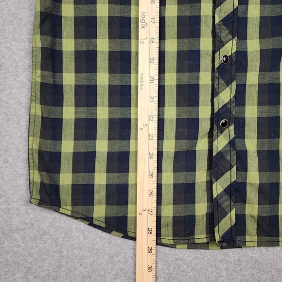 Realtree Men's Long Sleeve Shirt Snap Up Blue Green Plaid Small Hunting Outdoors - Picture 8 of 12